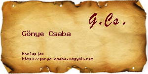 Gönye Csaba névjegykártya